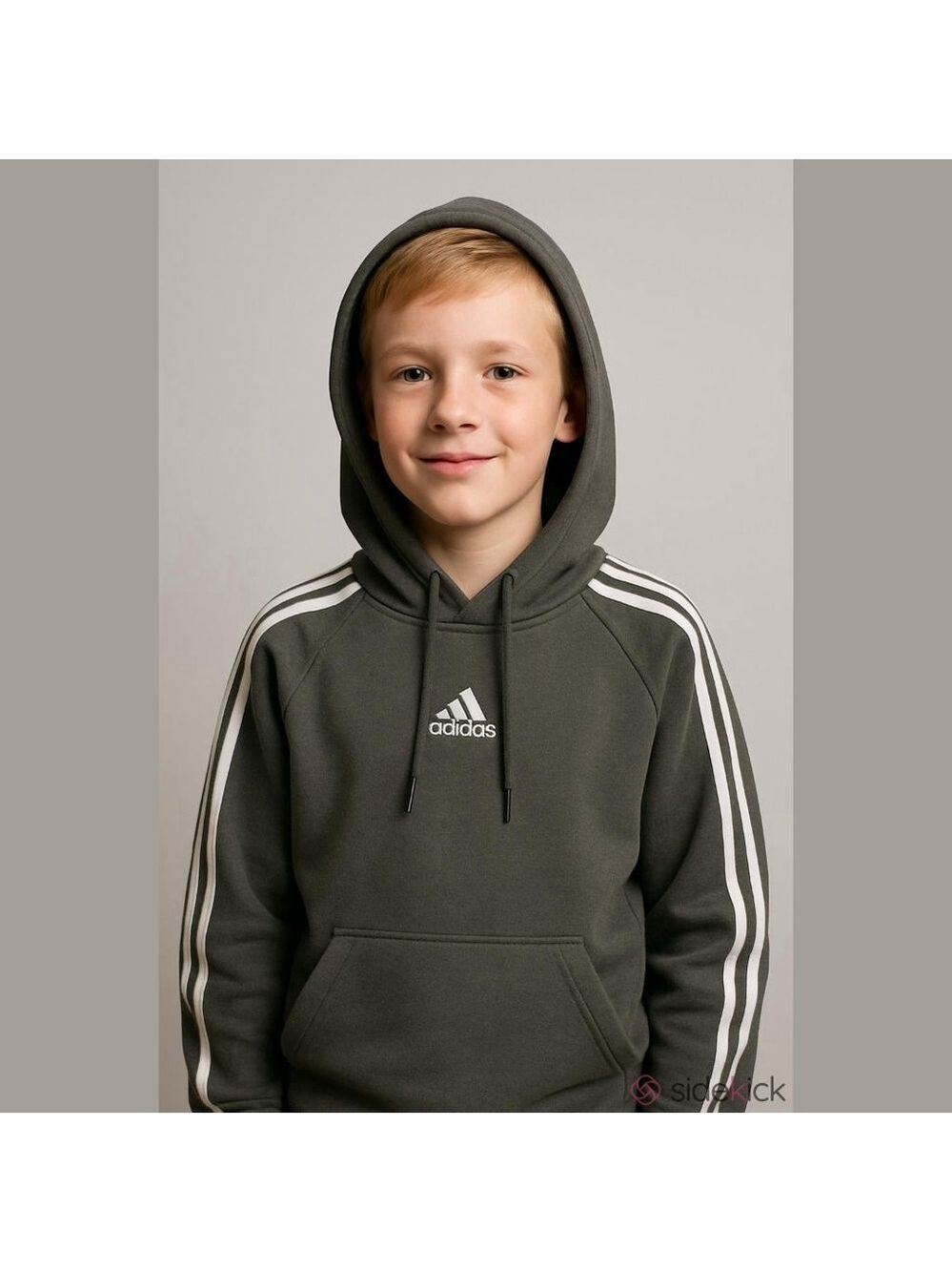 Adidas Boys Gray Hoodie Medium - Picture 1 of 8